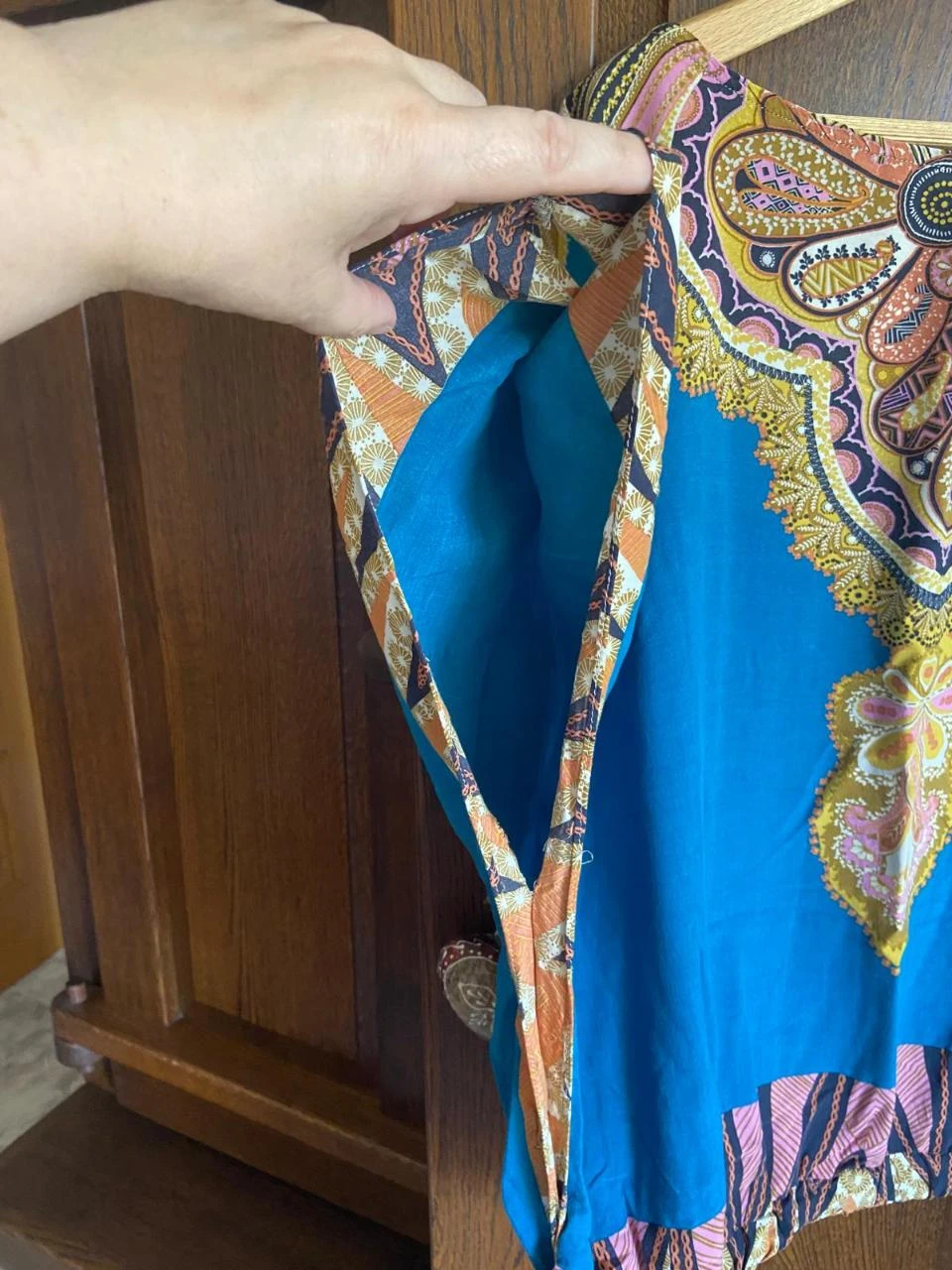 Blusón, caftán estilo étnico, azul turquesa y dorado - SuiteBlanco. Talla Única – photo 5